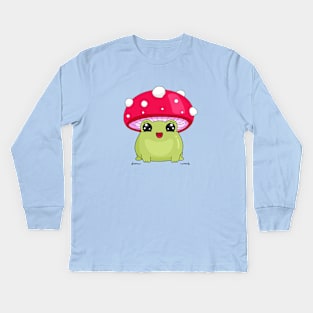 Frog and mushroom Kids Long Sleeve T-Shirt